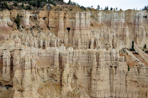 cliff formations with hoodoos